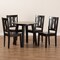 Baxton Studio Anesa Modern and Contemporary Transitional Dark Brown Finished Wood 5-Piece Dining Set 177-11377-10896-Zoro - alternate 4
